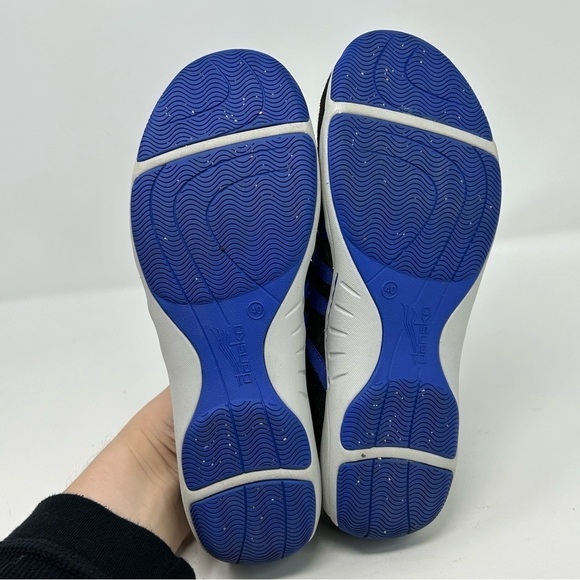 Dansko Hope Black Leather & Royal Blue Stretch Fabric Mary Janes Loafers Size 40 - Picture 9 of 13